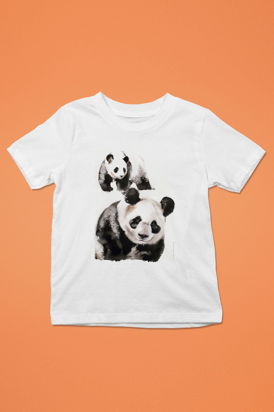 Panda Beyaz Unisex Çocuk Tişört