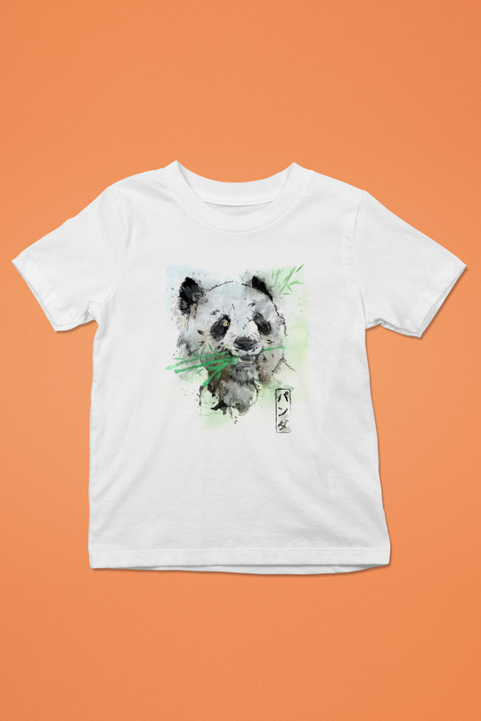 Panda Beyaz Unisex Çocuk Tişört