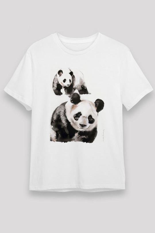 Panda Beyaz Unisex Tişört T-Shirt - TişörtFabrikası
