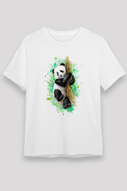 Panda Beyaz Unisex Tişört T-Shirt - TişörtFabrikası