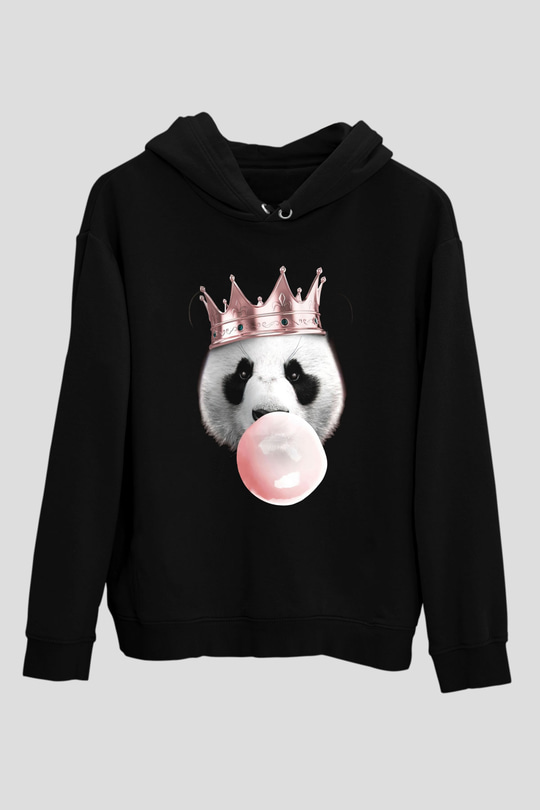 Panda Siyah Unisex Hoodie