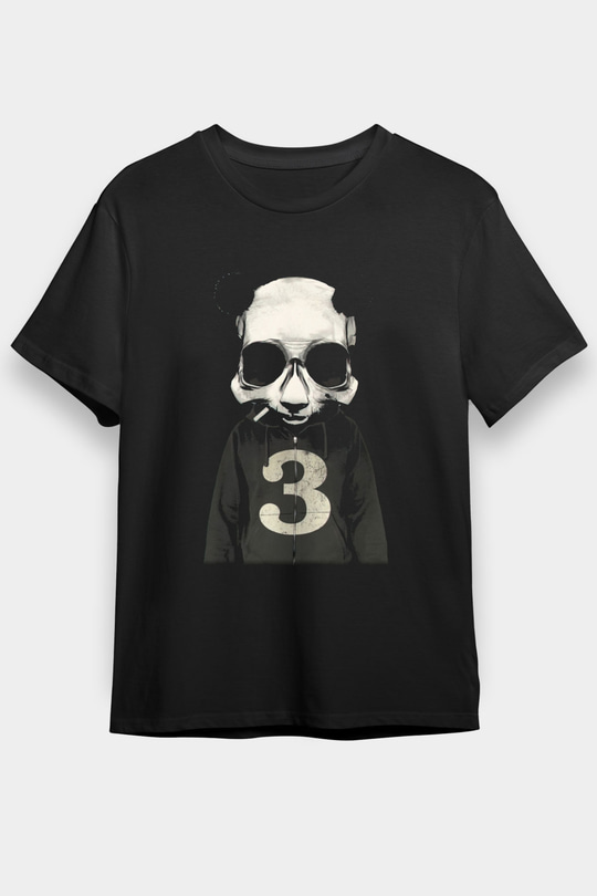Panda Siyah Unisex Tişört T-Shirt - TişörtFabrikası