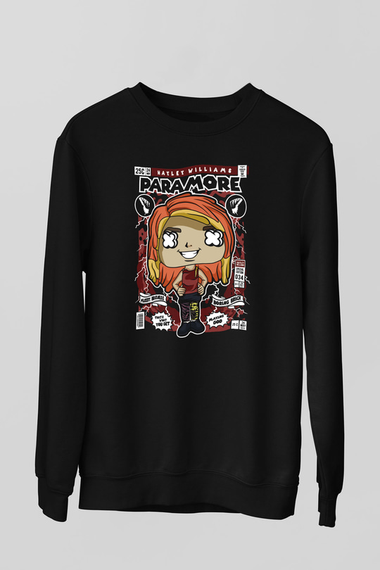 Paramore Hayley Williams Baskılı Unisex Siyah Sweatshirt
