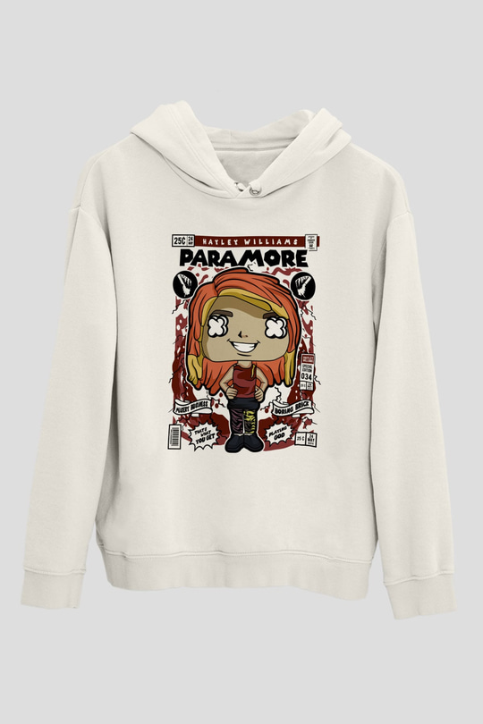 Paramore Hayley Williams Baskılı Unisex Beyaz Hoodie