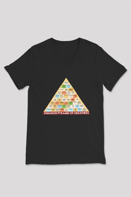 Parks and Recreation Siyah Unisex V Yaka Tişört