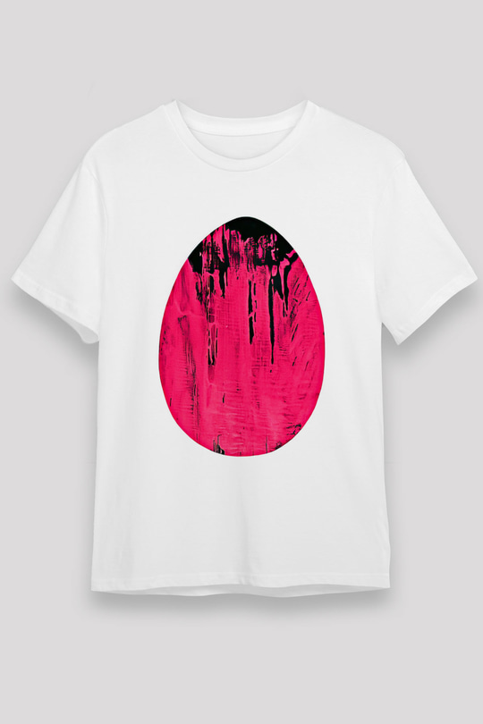 Paskalya Baskılı Unisex Beyaz Tişört - Tshirt