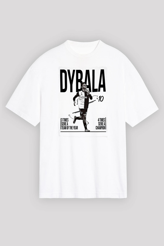 Paulo Dybala Baskılı Beyaz Unisex Oversize Tişört - Tshirt