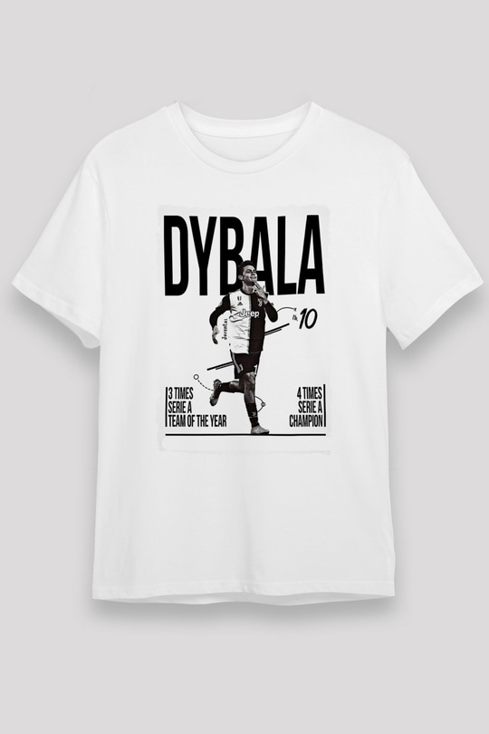 Paulo Dybala Baskılı Unisex Beyaz Tişört - Tshirt