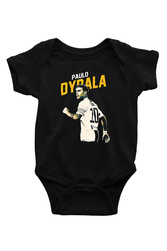 Paulo Dybala Baskılı Unisex Siyah Bebek Body - Zıbın