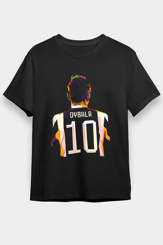 Paulo Dybala Baskılı Unisex Siyah Tişört - Tshirt