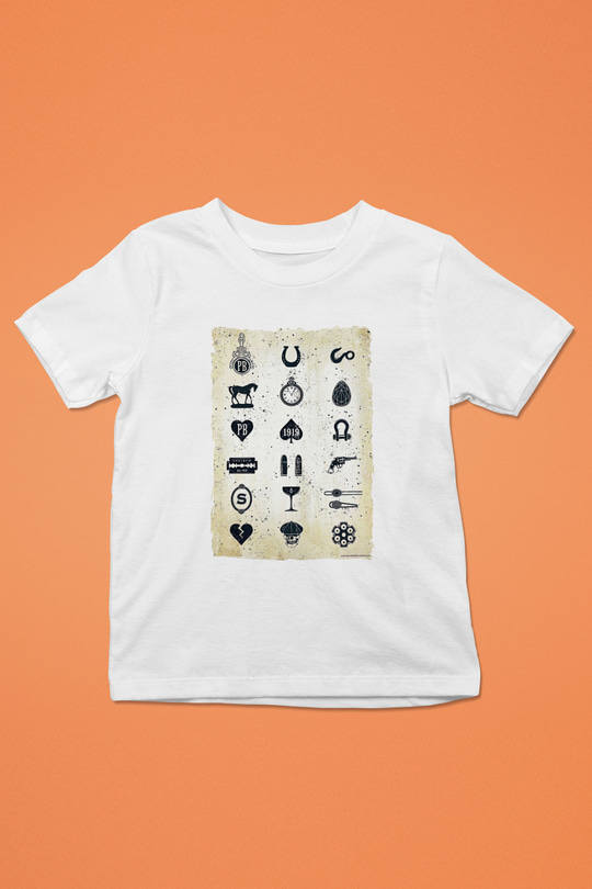 Peaky Blinders Baskılı Beyaz Unisex Beyaz Çocuk Tişört - Tshirt