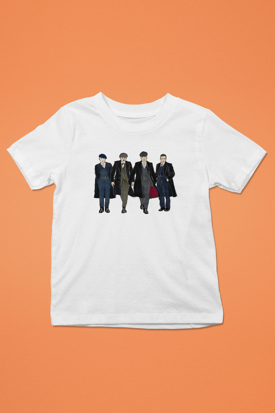 Peaky Blinders Baskılı Beyaz Unisex Beyaz Çocuk Tişört - Tshirt