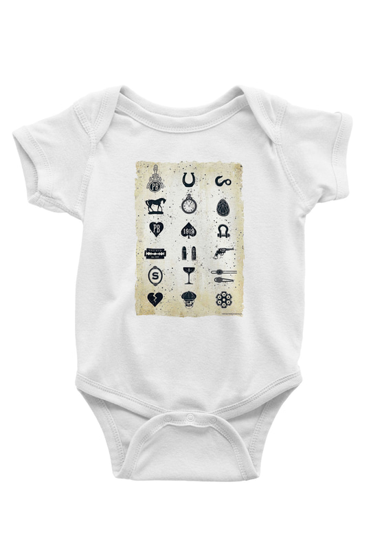 Peaky Blinders Baskılı Beyaz Unisex Bebek Body - Zıbın