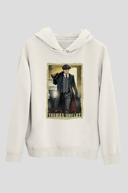 Peaky Blinders Baskılı Beyaz Unisex Hoodie
