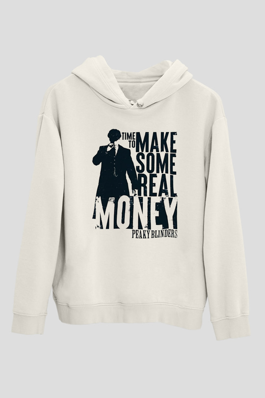 Peaky Blinders Baskılı Beyaz Unisex Hoodie