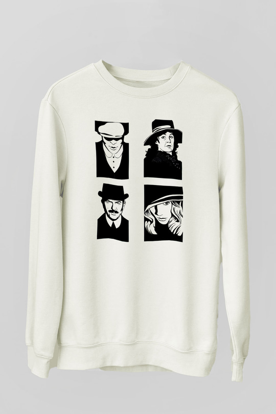 Peaky Blinders Baskılı Beyaz Unisex Sweatshirt