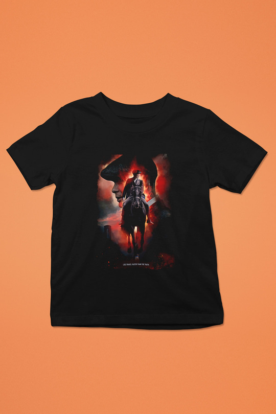 Peaky Blinders Baskılı Unisex Siyah Çocuk Tişört - Tshirt