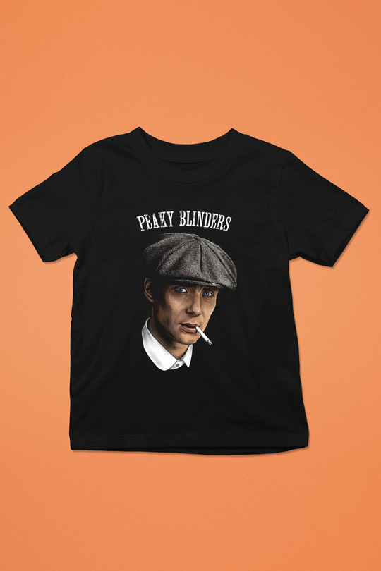 Peaky Blinders Baskılı Unisex Siyah Çocuk Tişört - Tshirt