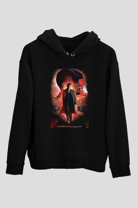 Peaky Blinders Baskılı Unisex Siyah Hoodie