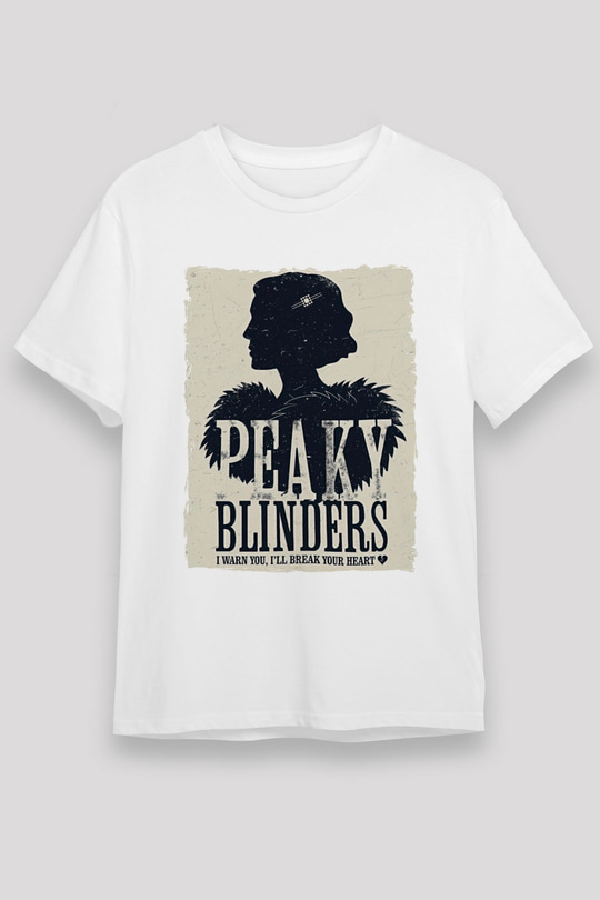 Peaky Blinders Unisex Baskılı Beyaz Tişört - Tshirt