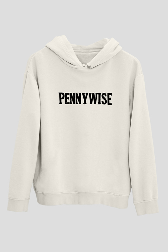 Pennywise Beyaz Unisex Kapşonlu Sweatshirt