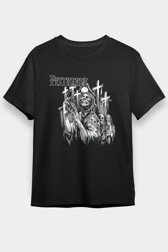 Pestilence Baskılı Unisex Siyah Tişört - Tshirt