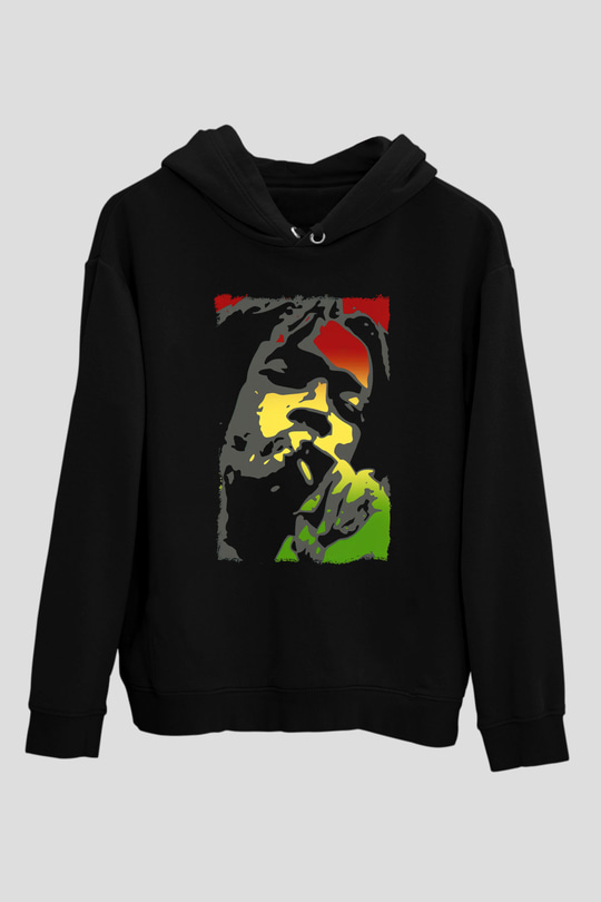 Peter Tosh Siyah Unisex Kapüşonlu Sweatshirt