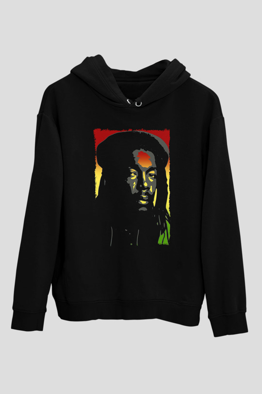 Peter Tosh Siyah Unisex Kapüşonlu Sweatshirt