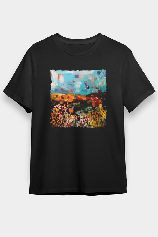 Peyzaj Siyah Unisex Tişört T-Shirt - TişörtFabrikası