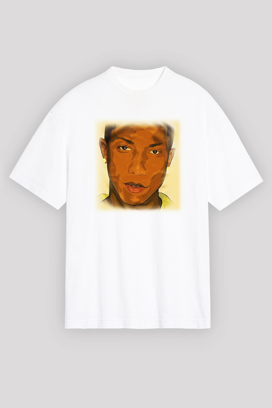 Pharrel Williams Beyaz Unisex Oversize Tişört T-Shirt