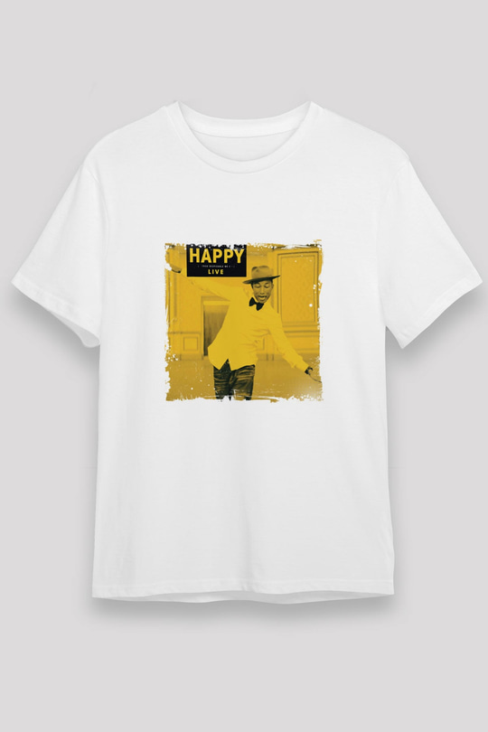 Pharrell Williams Baskılı Unisex Beyaz Tişört