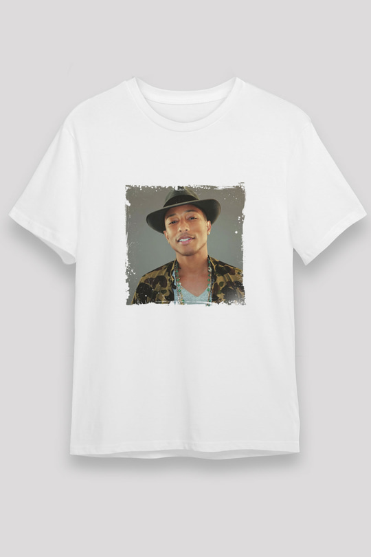 Pharrell Williams Baskılı Unisex Beyaz Tişört
