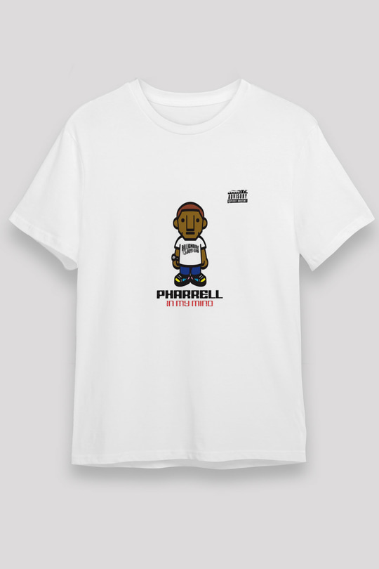 Pharrell Williams Baskılı Unisex Beyaz Tişört
