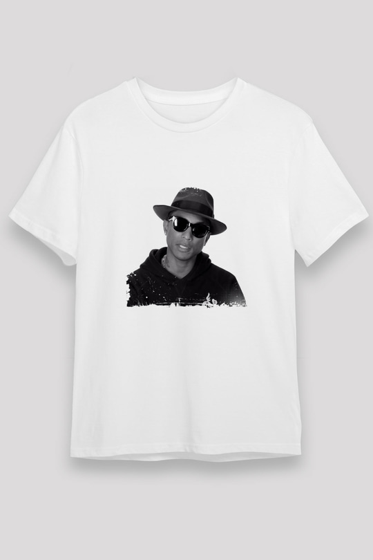 Pharrell Williams Baskılı Unisex Beyaz Tişört