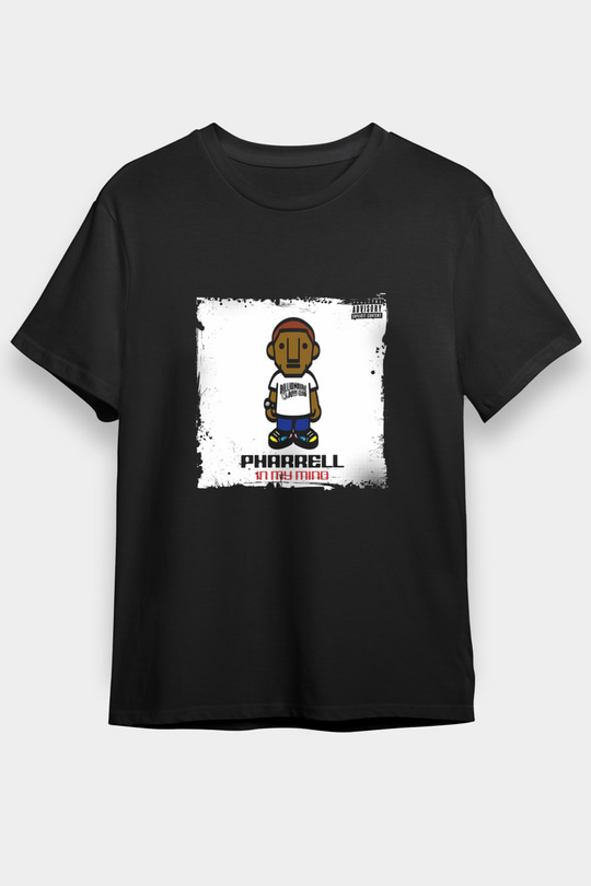 Pharrell Williams Baskılı Unisex Siyah Tişört