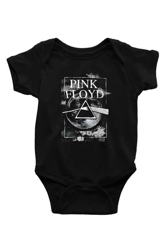 Pink Floyd Baskılı Siyah Bebek Body - Zıbın