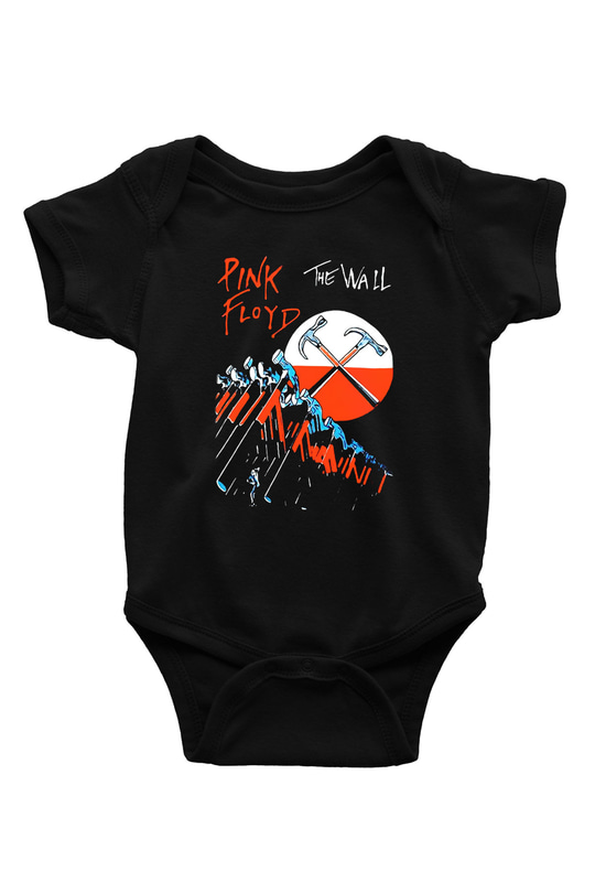 Pink Floyd Baskılı Siyah Bebek Body - Zıbın