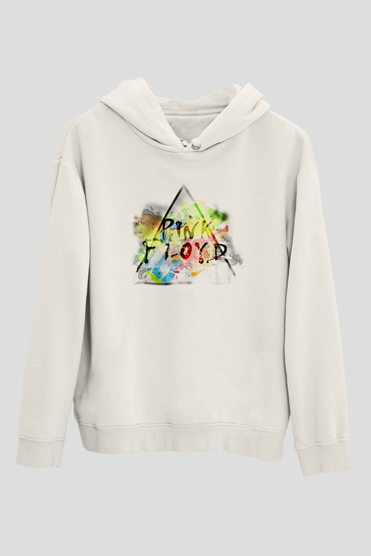 Pink Floyd Beyaz Unisex Kapşonlu Sweatshirt