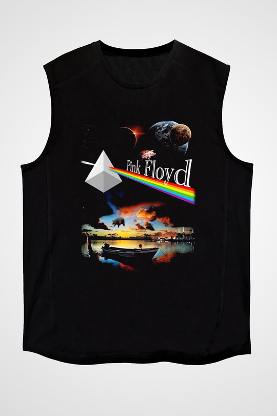 Pink Floyd Siyah Unisex Kolsuz Tişört