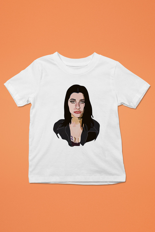 Pj Harvey Baskılı Beyaz Unisex Beyaz Çocuk Tişört - Tshirt