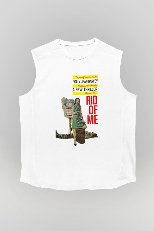 Pj Harvey Baskılı Beyaz Unisex Kolsuz Tişört - Tshirt