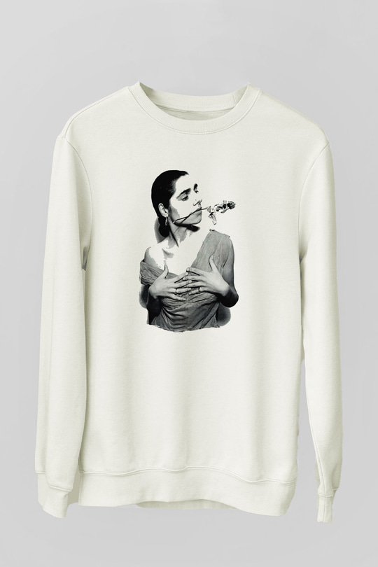 Pj Harvey Baskılı Beyaz Unisex Sweatshirt