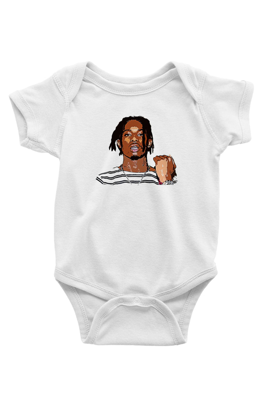Playboi Carti Baskılı Beyaz Unisex Bebek Body - Zıbın