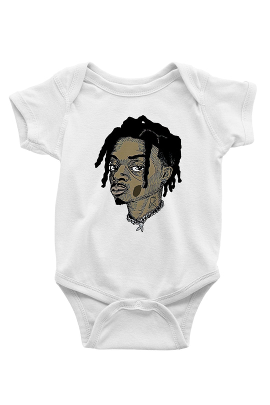 Playboi Carti Baskılı Beyaz Unisex Bebek Body - Zıbın