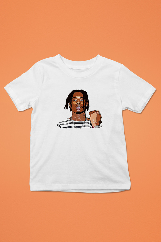 Playboi Carti Baskılı Beyaz Unisex Beyaz Çocuk Tişört - Tshirt