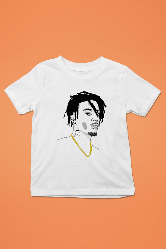 Playboi Carti Baskılı Beyaz Unisex Beyaz Çocuk Tişört - Tshirt