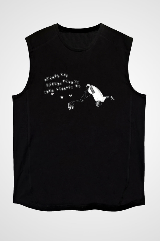 Playboi Carti Baskılı Unisex Siyah Kolsuz Tişört - Tshirt