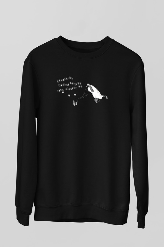 Playboi Carti Baskılı Unisex Siyah Sweatshirt
