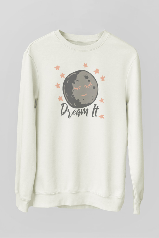 Plüton Beyaz Unisex Sweatshirt