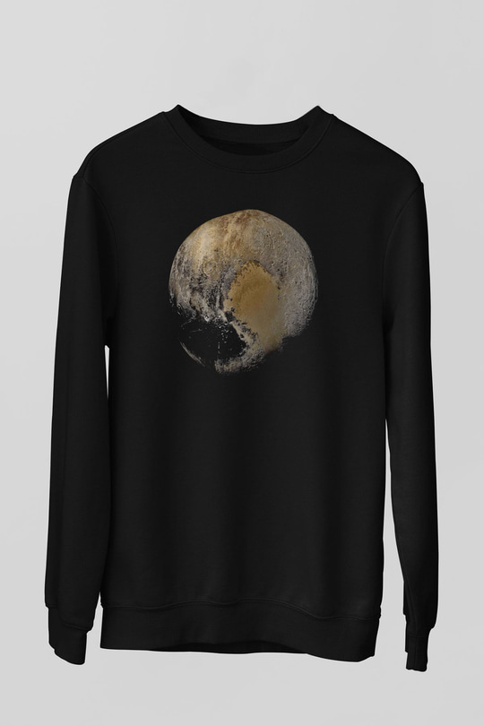 Plüton Siyah Unisex Sweatshirt